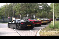 5x Ferrari Challenge Stradale Revving at the same time